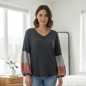 BiBi balloon sleeve color block oversized small